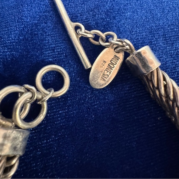 Lois Hill Polished Hand Woven Rope Chain Bracelet - Sterling Silver - Picture 4 of 8